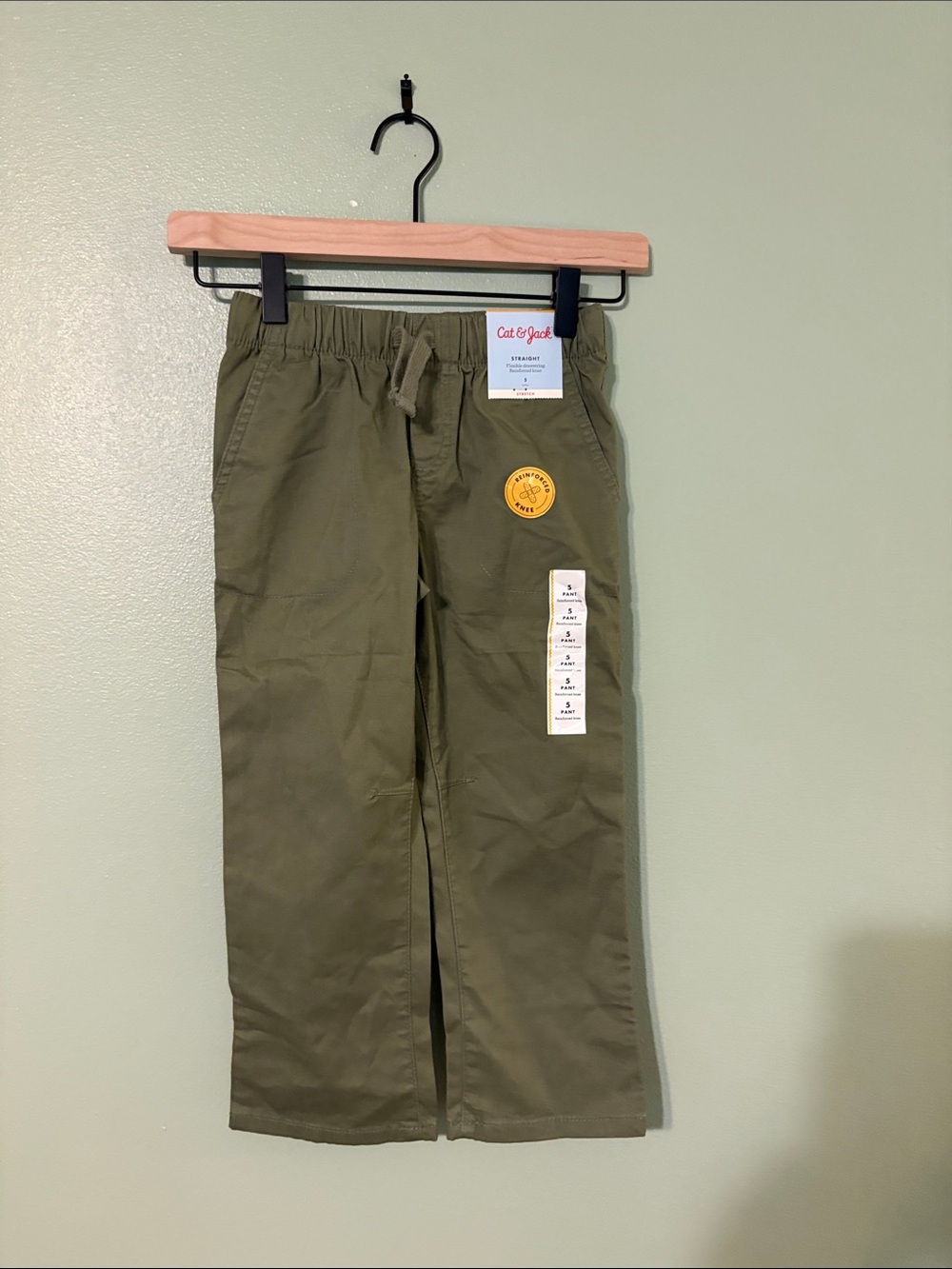 Cat & Jack Olive Green Pull-On Straight Pants